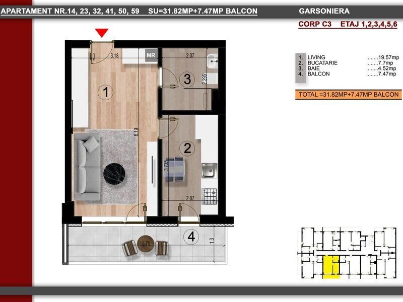 Berceni, 10 metrou, garsoniera 40 mp ideala inchiriere sau locuit.
